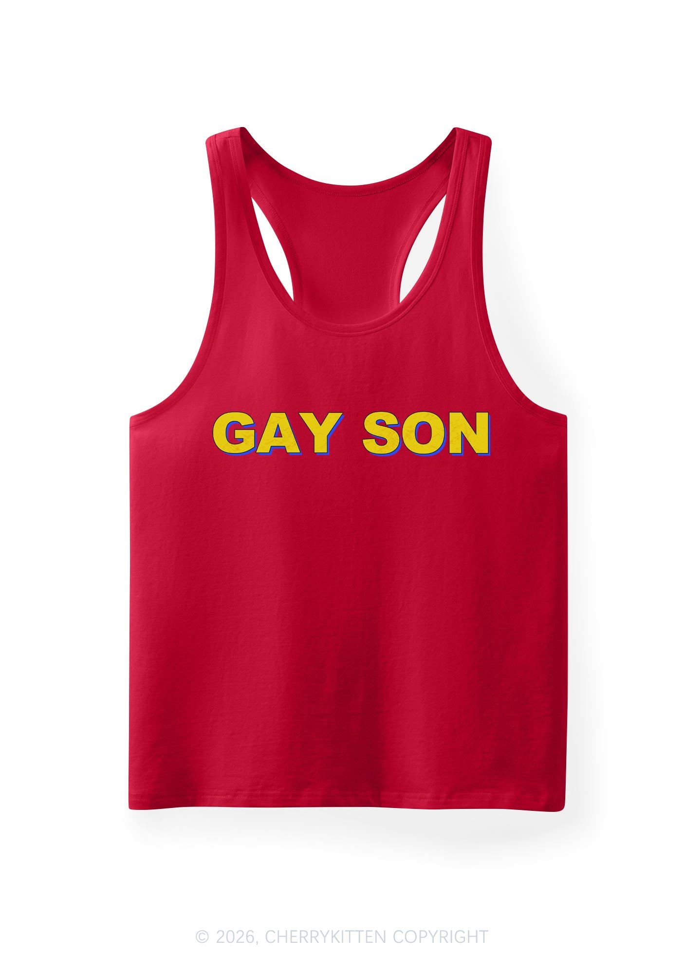 Gay Son Pride Y2K Men Racerback Tank Top Cherrykitten