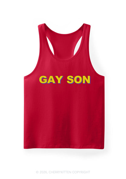 Gay Son Pride Y2K Men Racerback Tank Top Cherrykitten