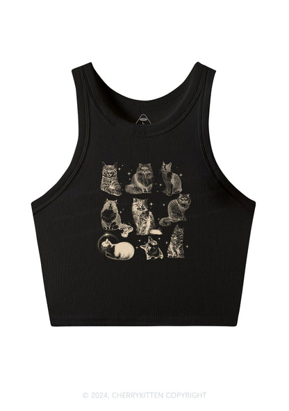 Retro Kitten Y2K Crop Tank Top Cherrykitten