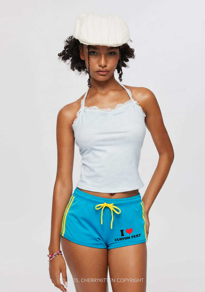 I Love Custom Personalized Y2K Drawstring Mini Shorts Cherrykitten