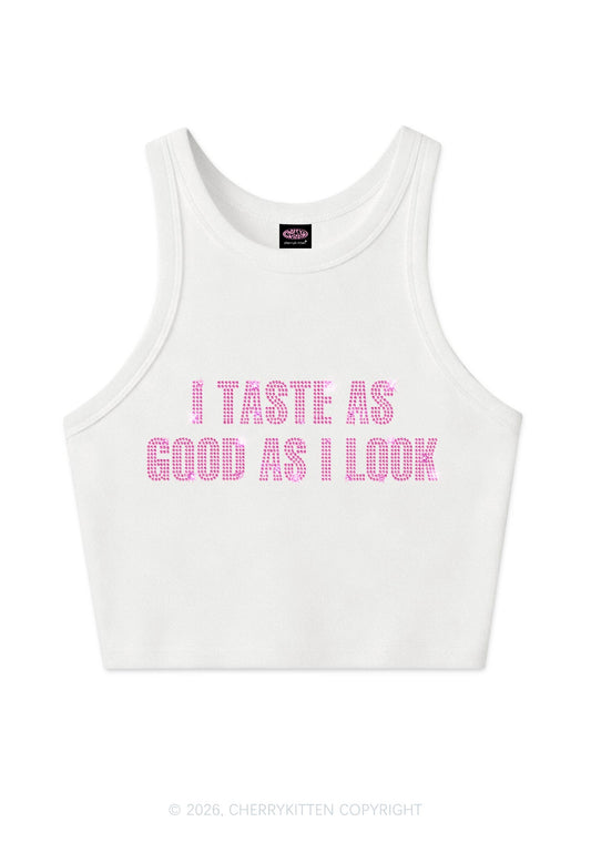Rhinestone Taste Good Y2K Crop Tank Top Cherrykitten