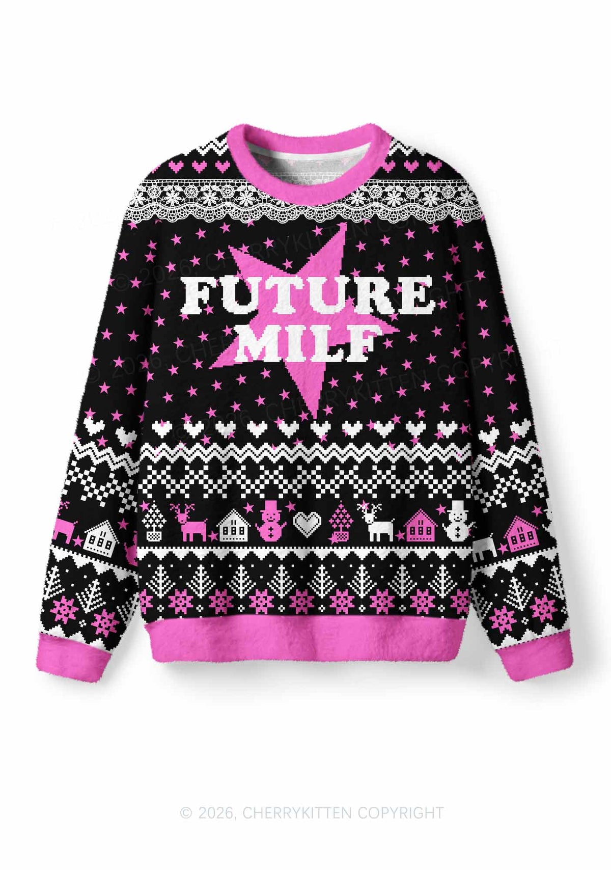 Future Mxxf Y2K Christmas Knit Sweatshirt Cherrykitten