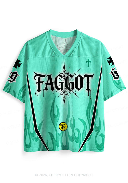 Mint Green Gothic Faggot Pride Y2K Sport Jersey Shirts Cherrykitten