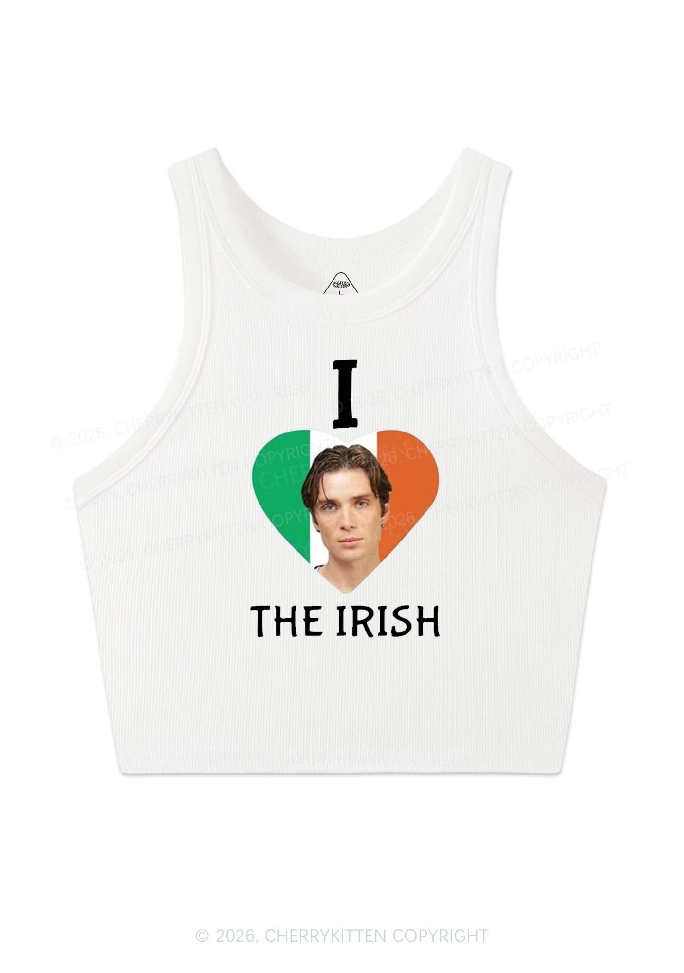 I Love The Irish Custom Photo St Patricks Y2K Crop Tank Top Cherrykitten