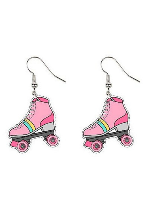 Pink Y2K Roller Skates Earrings Cherrykitten