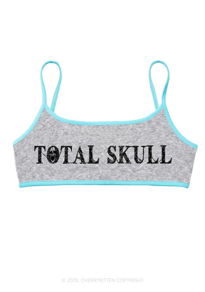 Halloween Total Skull Y2K Super Crop Cami Cherrykitten