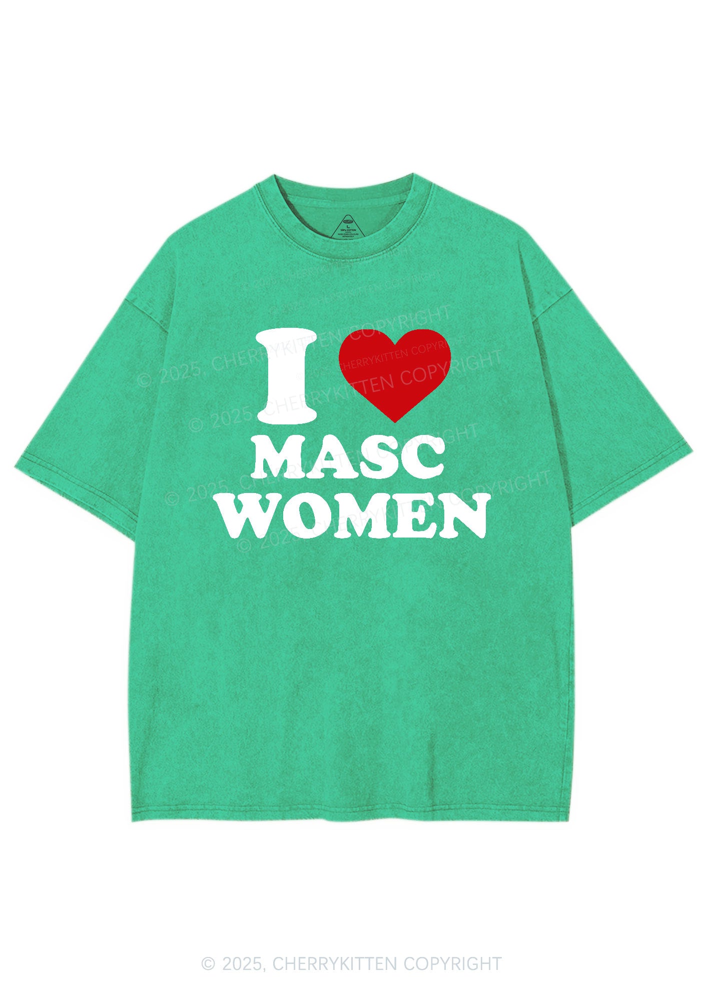 I Love Masc Women Pride Y2K Shirts Washed Tee Cherrykitten
