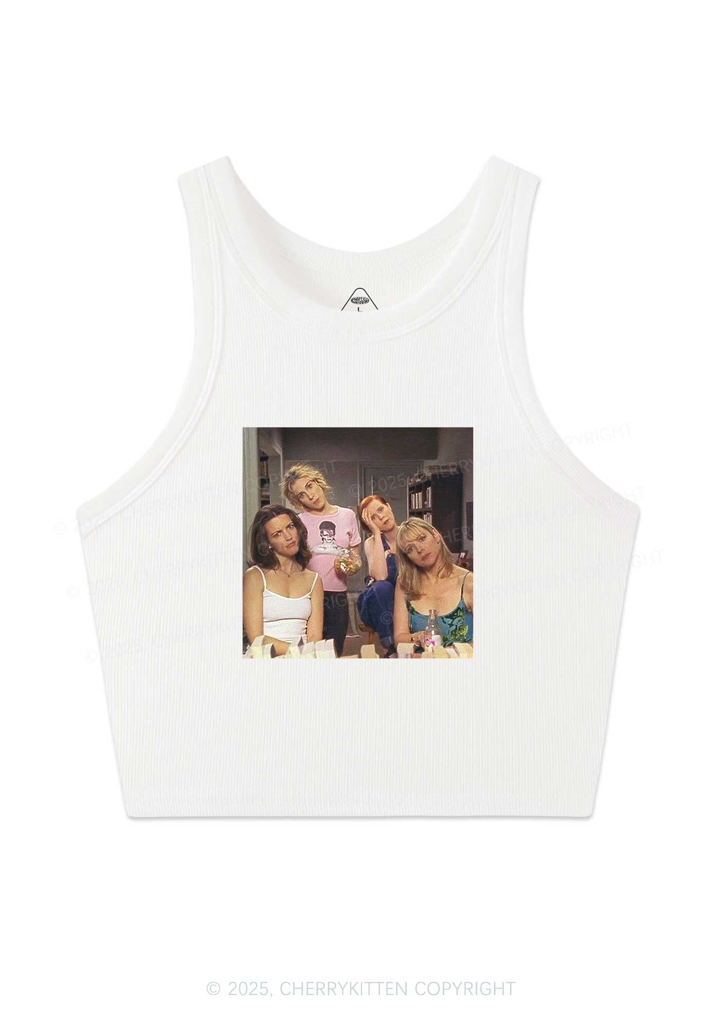 Girl Puzzled Y2K Crop Tank Top Cherrykitten