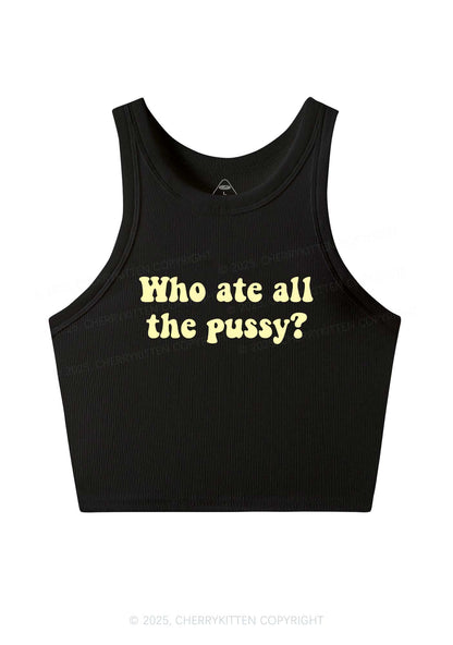 Who Ate All Puxxy Y2K Crop Tank Top Cherrykitten