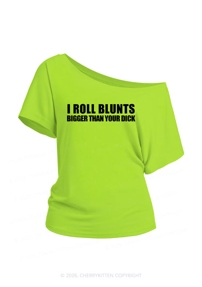 I Roll Blunts Y2K Off Shoulder Tee Cherrykitten