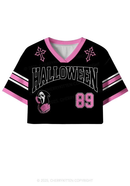 Halloween Custom Horror Call Y2K Crop Sport Jersey Shirts Cherrykitten