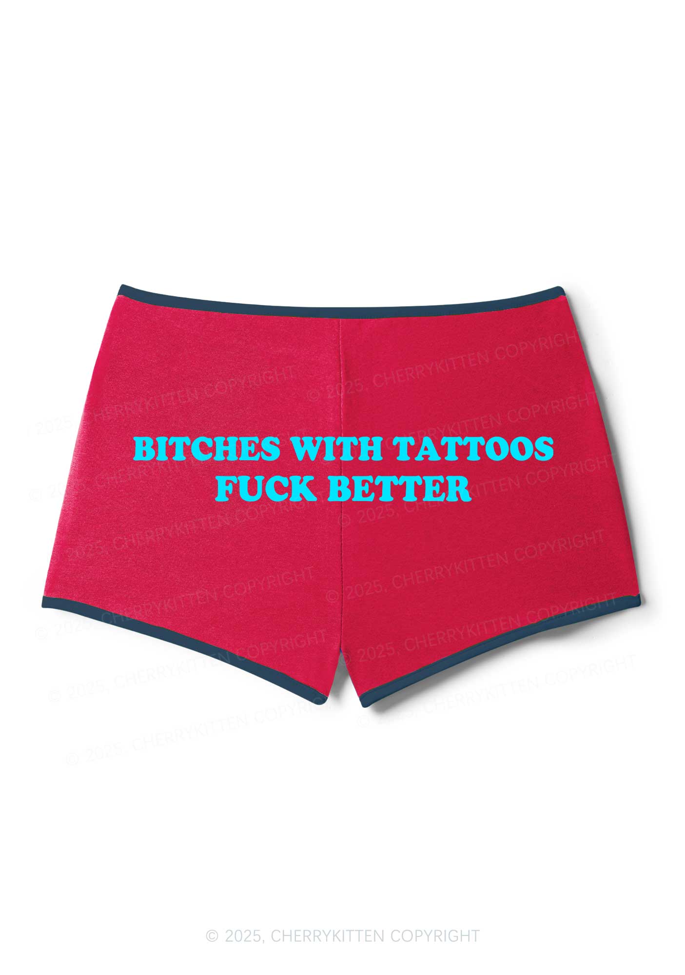 Bxxches With Tattoos Fxxk Better Y2K Booty Shorts Cherrykitten