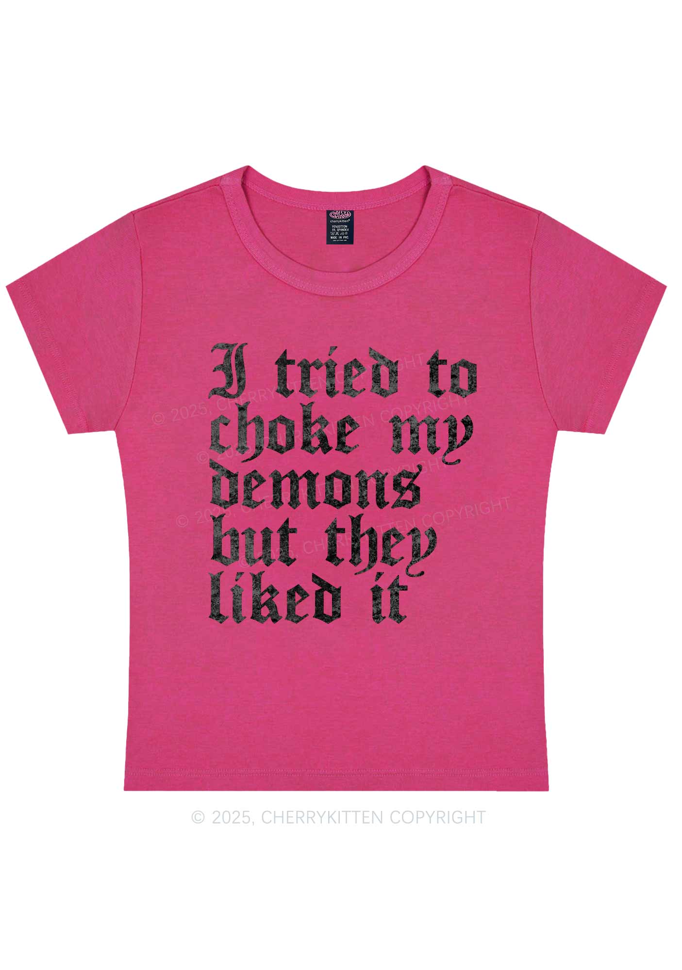 Halloween Choke Demons They Liked Y2K Baby Tee Cherrykitten