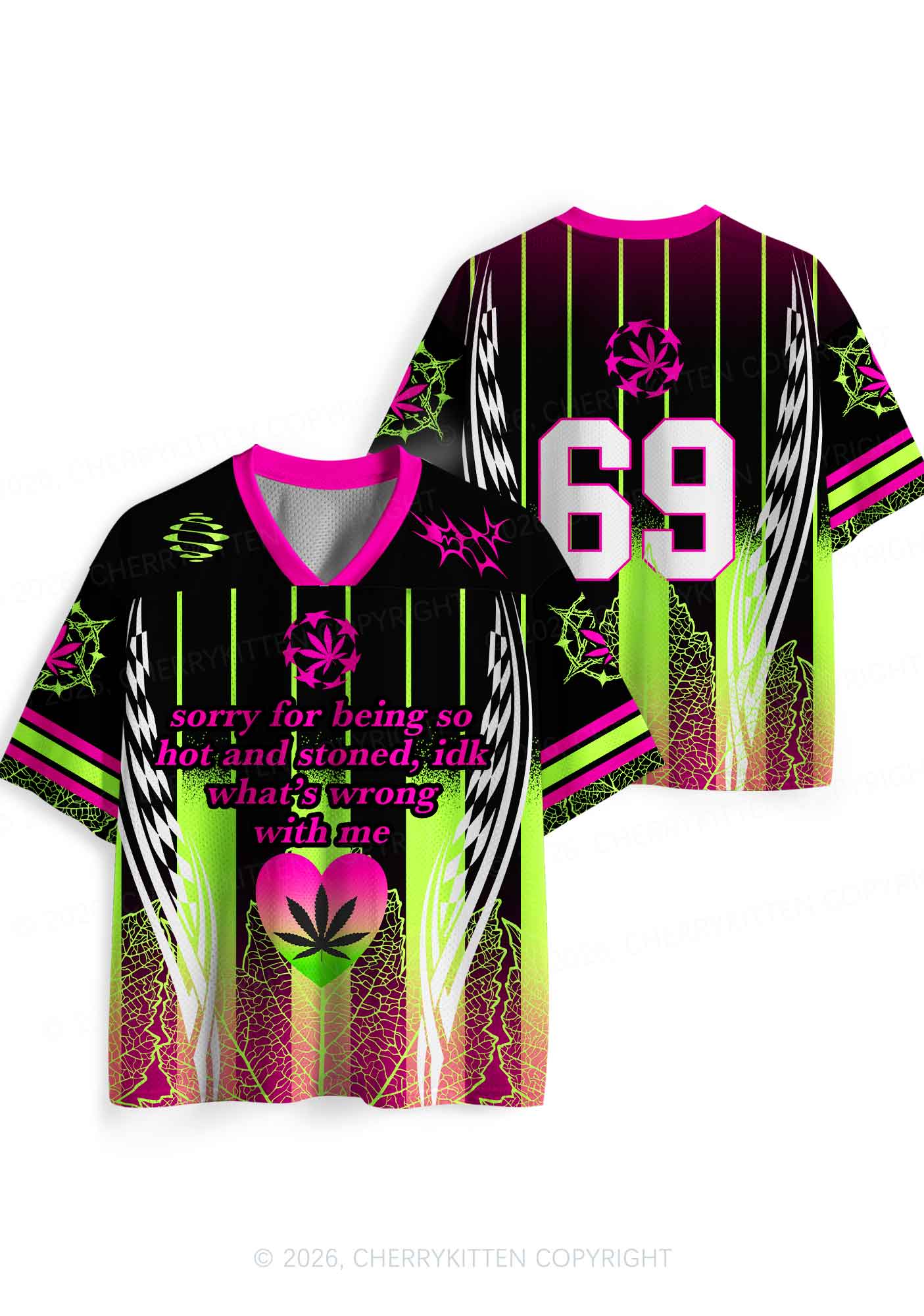 Sorry For Being Hot And Stoned Y2K Sport Jersey Shirts Cherrykitten