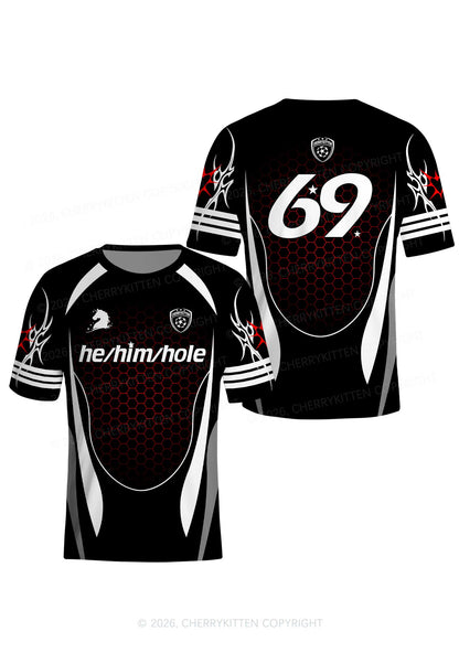 Black He Him Hole Pride Y2K Football Jersey Shirts Cherrykitten