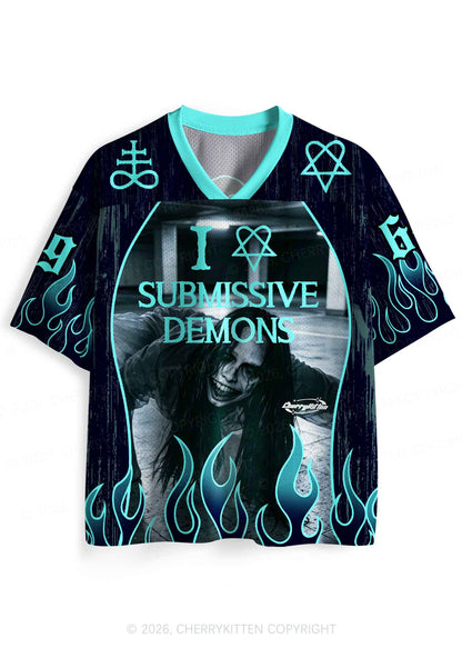 Halloween I Love S Demons Y2K Sport Jersey Shirts Cherrykitten