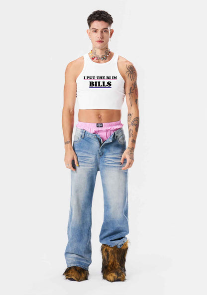 I Put The Bi In Bills Pride Y2K Crop Tank Top Cherrykitten