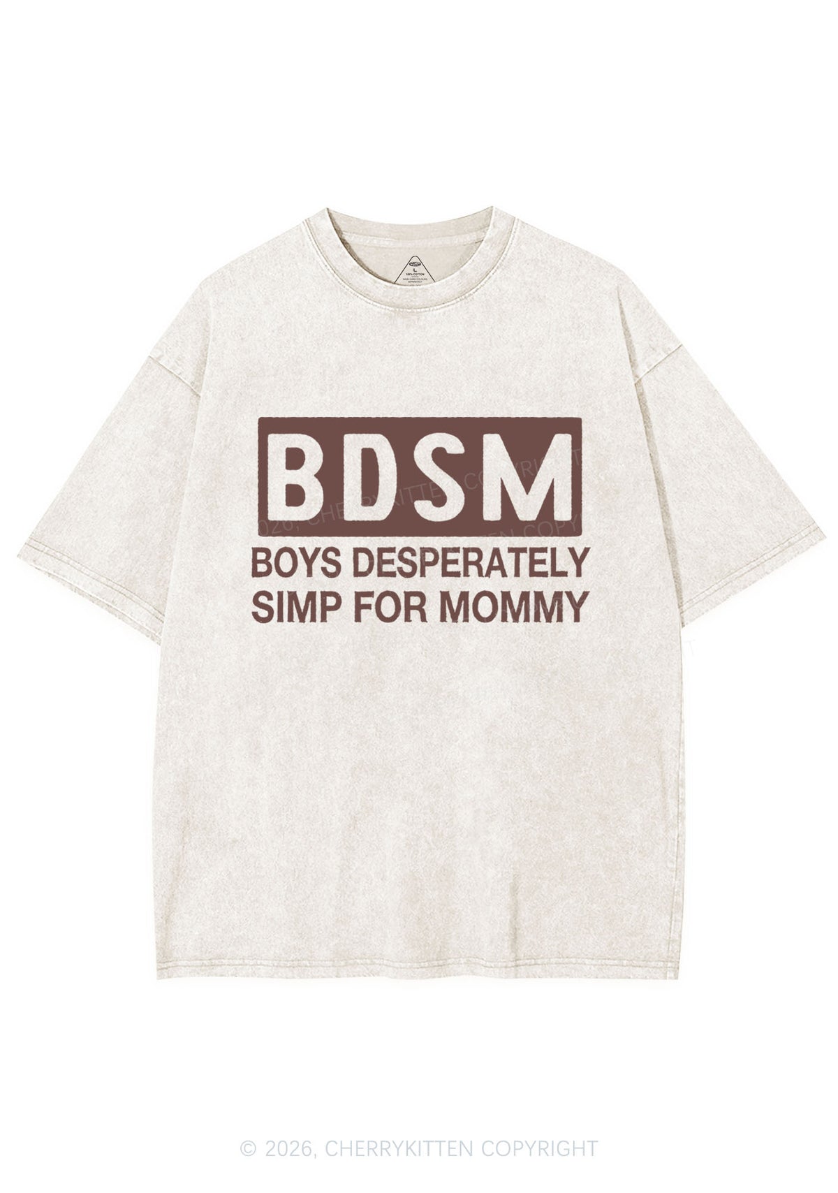 Boys Desperately Simp For Mommy Y2K Shirts Washed Tee Cherrykitten