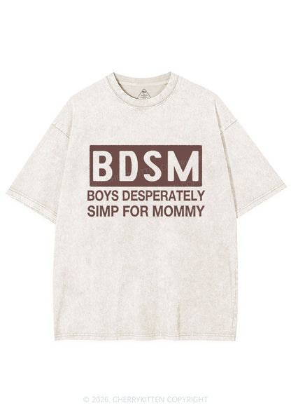 Boys Desperately Simp For Mommy Y2K Shirts Washed Tee Cherrykitten