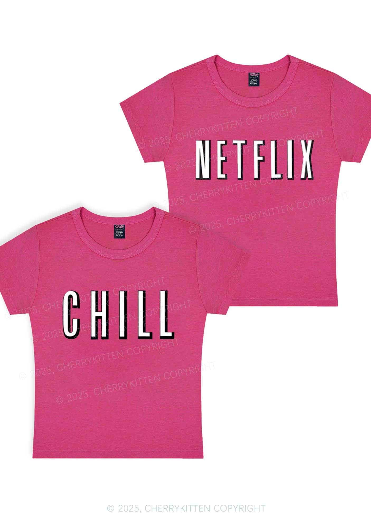 Netflix Chill Y2K Valentine's Day Baby Tee Cherrykitten