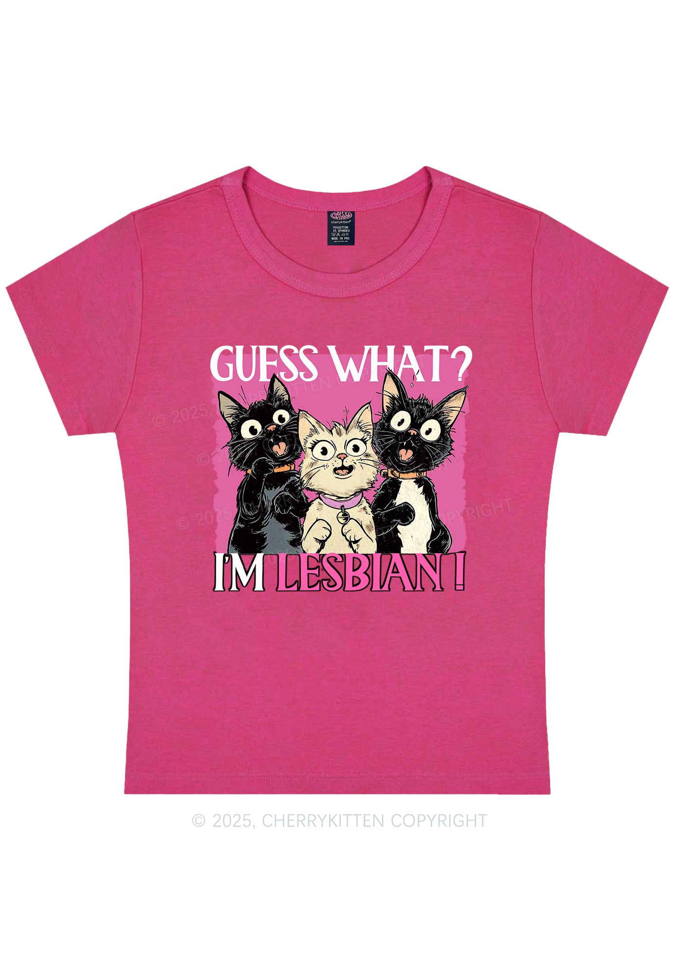 Im Lesbian Cat Pride Y2K Baby Tee Cherrykitten