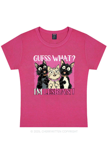 Im Lesbian Cat Pride Y2K Baby Tee Cherrykitten