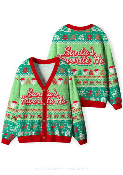 Santas Favorite Ho Y2K Christmas Cardigan Knit Sweatshirt Cherrykitten