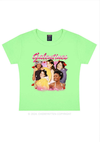 Galentines Custom Portrait Y2K Valentine's Day Baby Tee Cherrykitten