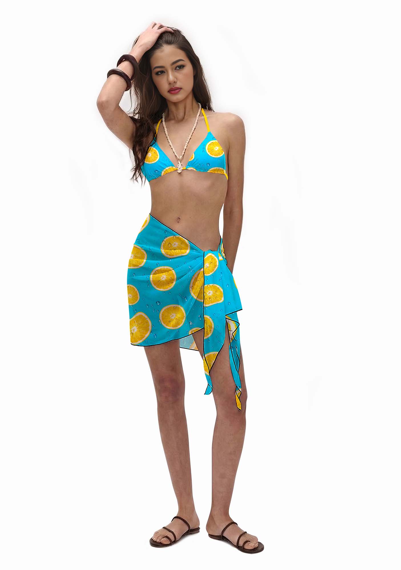 Yellow Lemon Y2K Print Bikini Set Cherrykitten