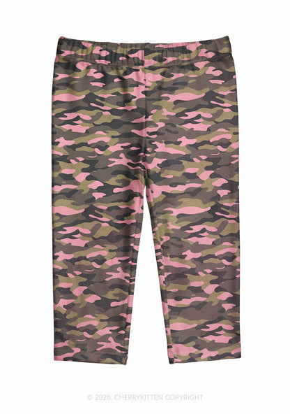 Pink Camouflage Y2K Print Capri Pants Cherrykitten