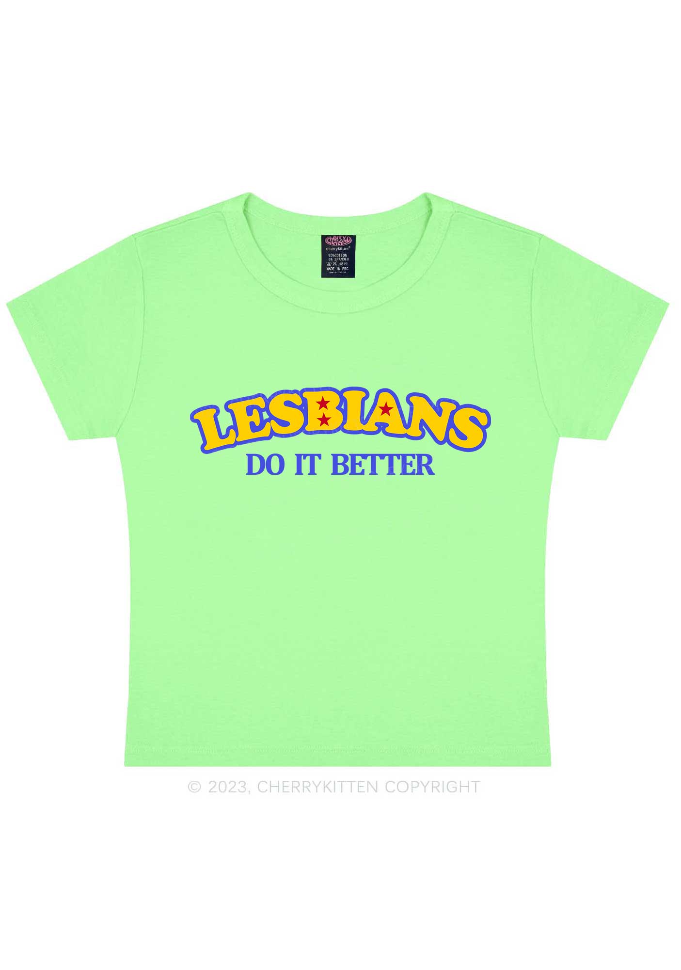 Lesbians Do It Better Y2K Baby Tee Cherrykitten