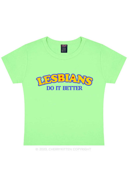 Lesbians Do It Better Y2K Baby Tee Cherrykitten