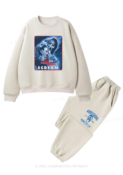 Halloween Scream Y2K Fleece Sweatshirts Set Cherrykitten