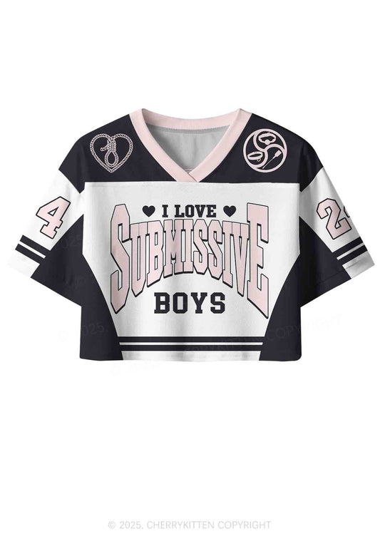 Custom I Love S Boys Y2K Crop Sport Jersey Shirts Cherrykitten