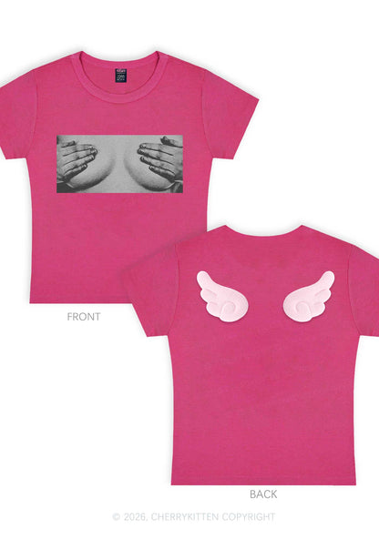 Touch Bxxbs Y2K Goth Angel Wings Baby Tee Cherrykitten