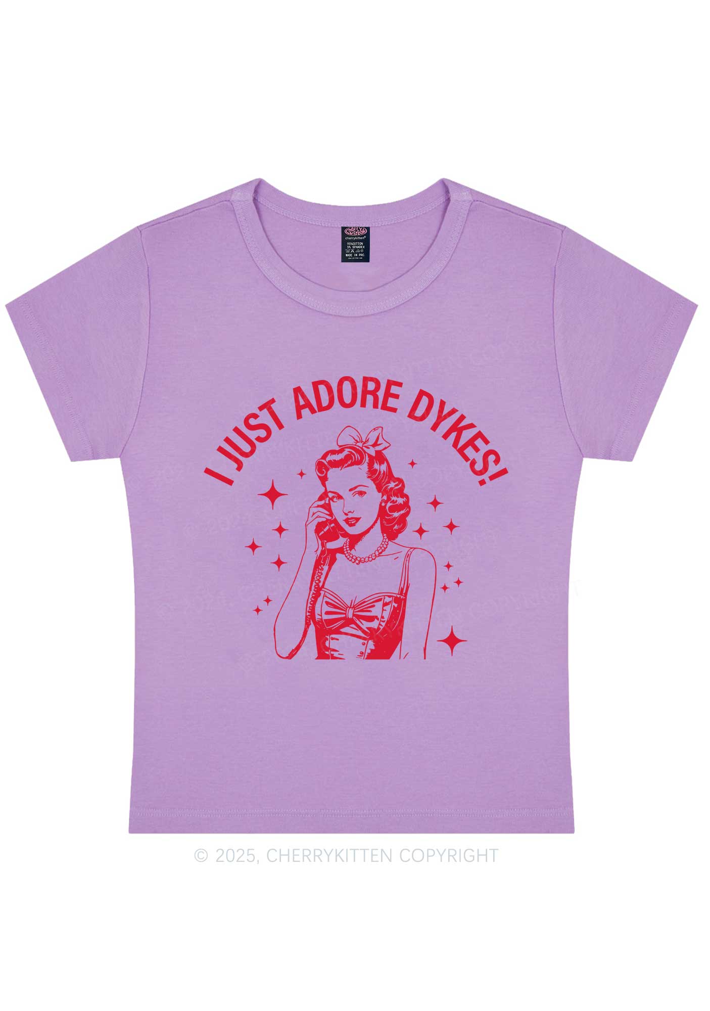 I Just Adore Dykes Y2K Baby Tee Cherrykitten