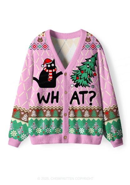 What Tree Y2K Christmas Cardigan Knit Sweatshirt Cherrykitten