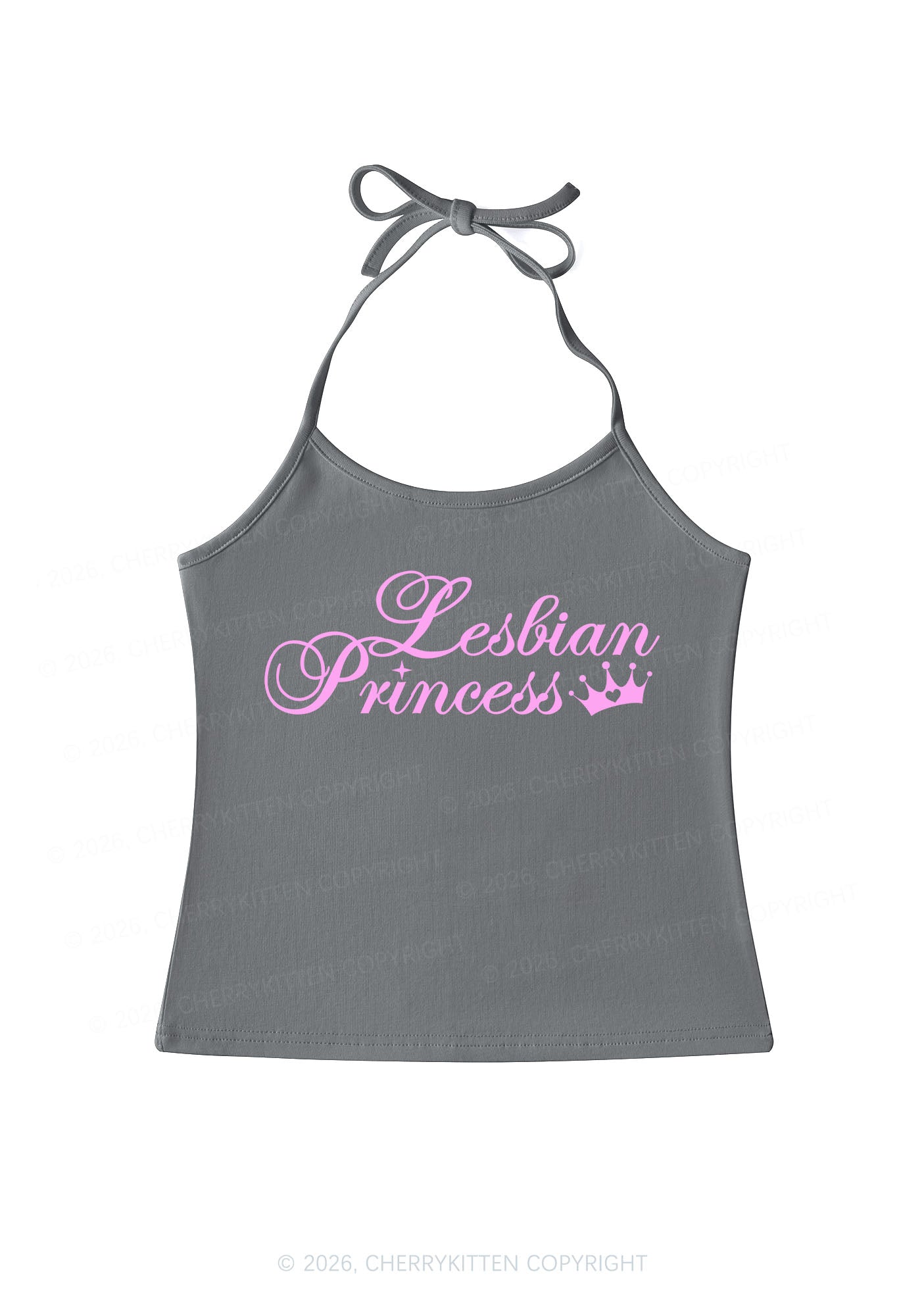 Lesbian Princess Pride Y2K Halter Neck Cami Cherrykitten