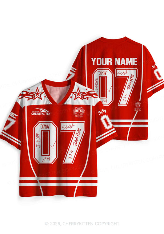 Custom Red Korean Boys Y2K Sport Jersey Shirts Cherrykitten
