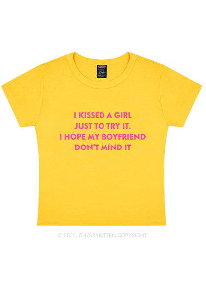 I Just Kissed A Girl Pride Y2K Baby Tee Cherrykitten