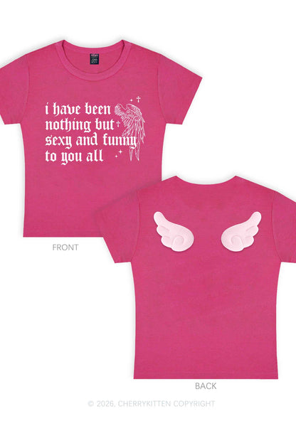 I Have Been Nothing Y2K Goth Angel Wings Baby Tee Cherrykitten