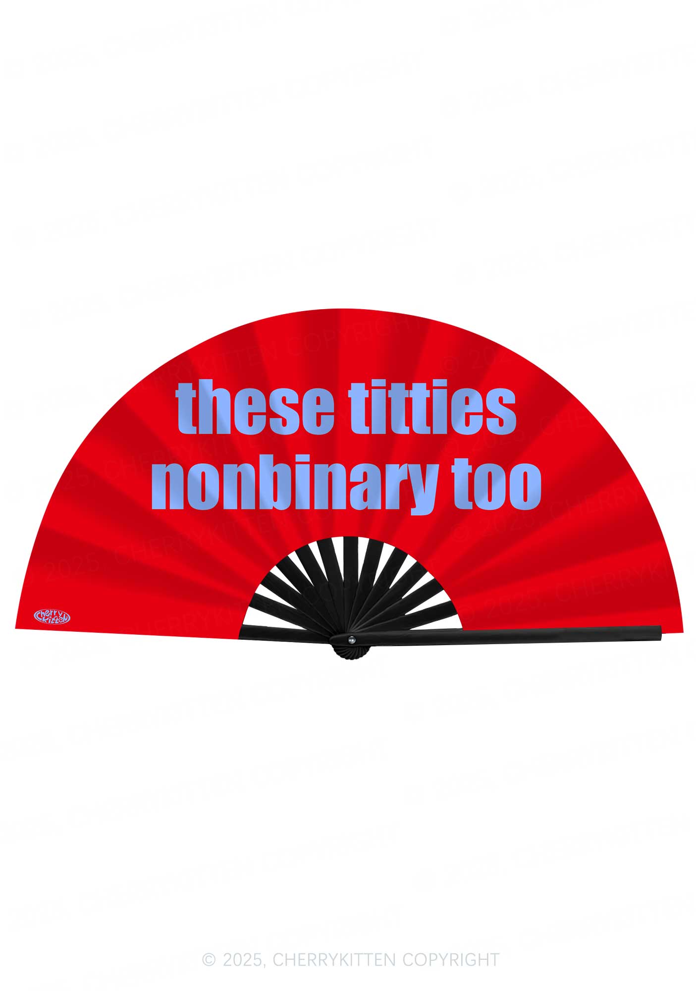 These Txtties Nonbinary Too Pride Y2K Rave Hand Fan Cherrykitten