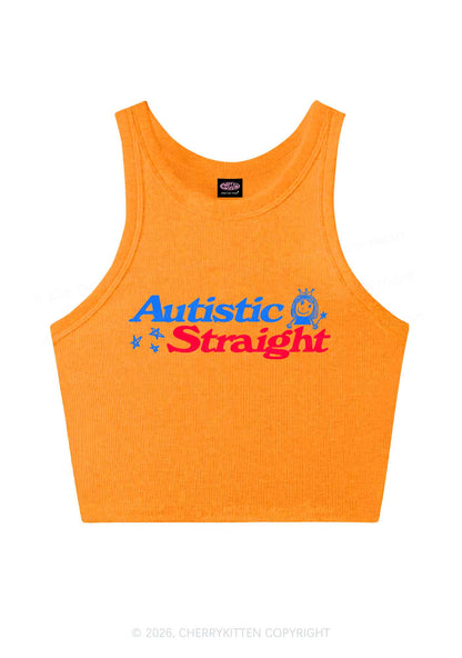 Autistic Straight Pride Y2K Crop Tank Top Cherrykitten
