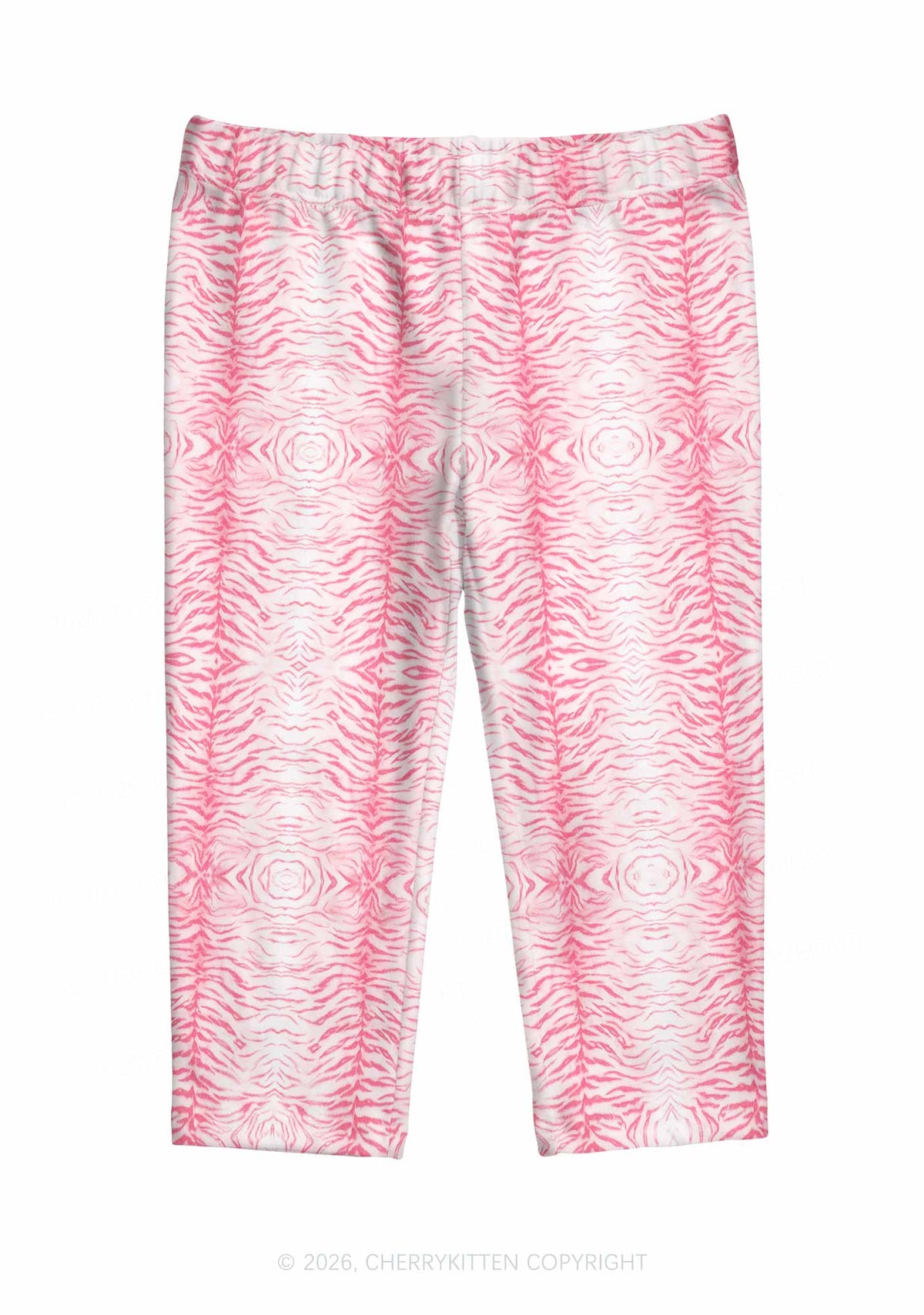 Pink Tiger Stripe Y2K Print Capri Pants Cherrykitten