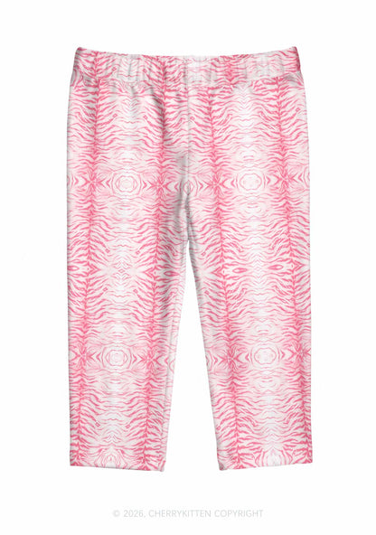 Pink Tiger Stripe Y2K Print Capri Pants Cherrykitten