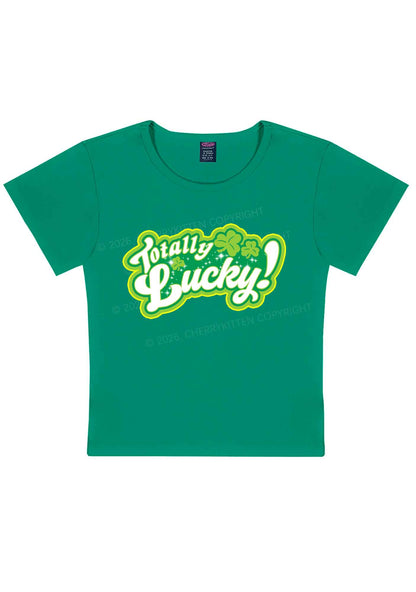 Totally Lucky St Patricks Y2K Baby Tee Cherrykitten