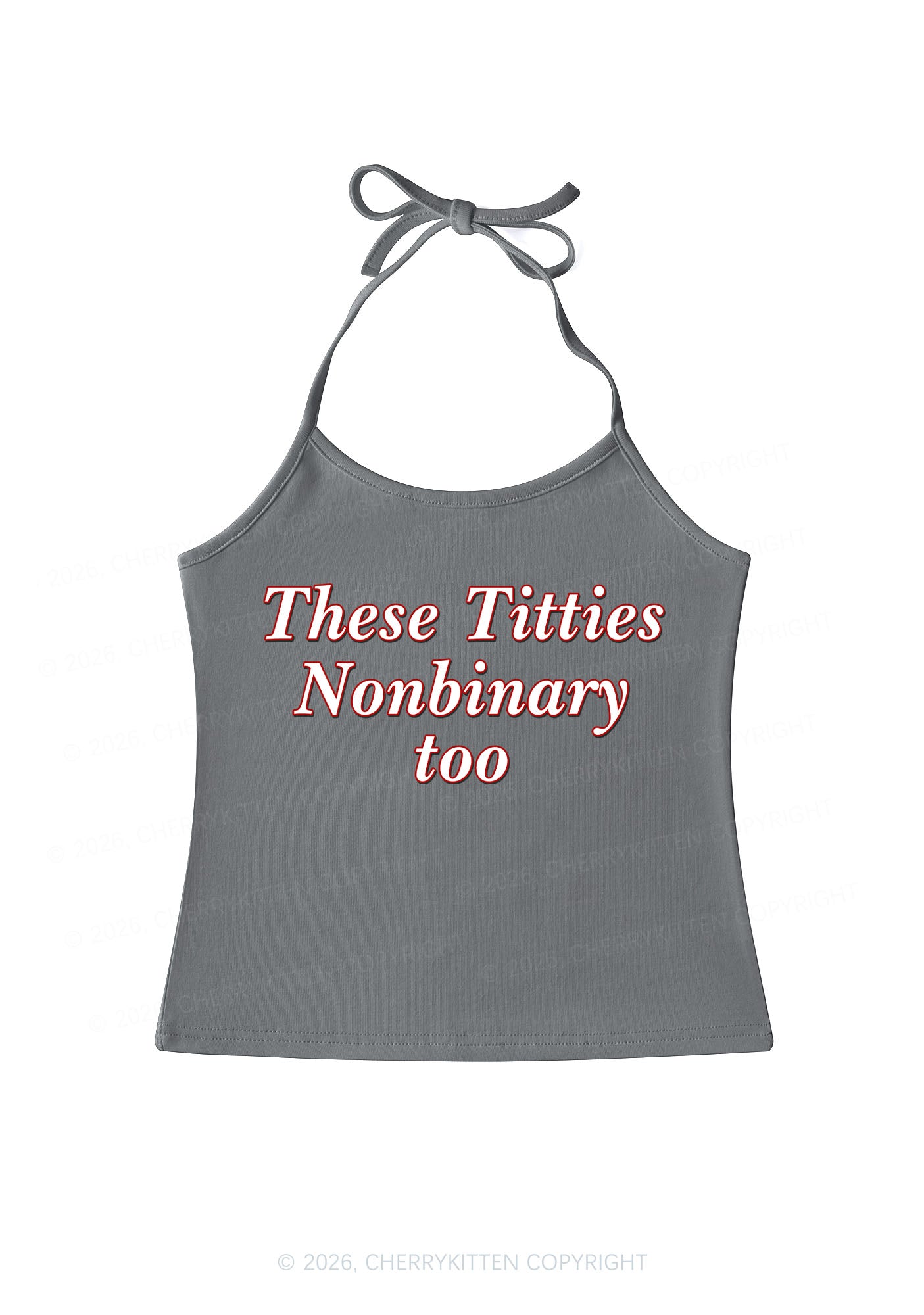 Txtties Nonbinary Too Pride Y2K Halter Neck Cami Cherrykitten