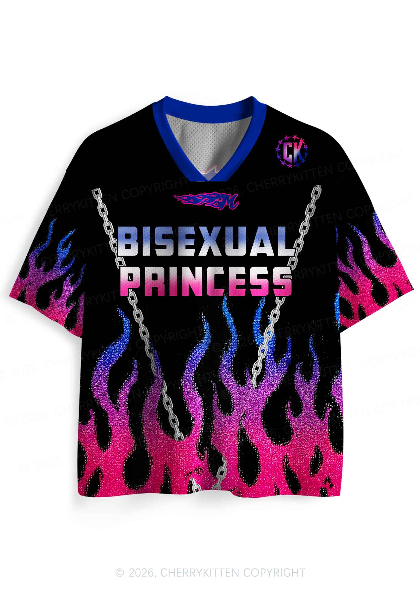 Bisexual Princess Flame Pride Y2K Sport Jersey Shirts Cherrykitten