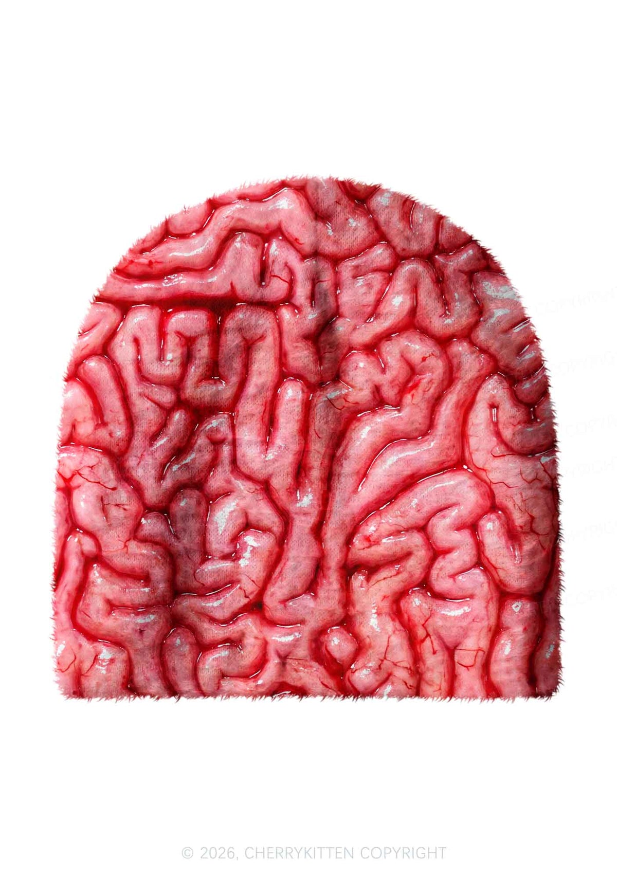 Halloween Fleshy Brain Texture Y2K Print Knit Beanie Cherrykitten