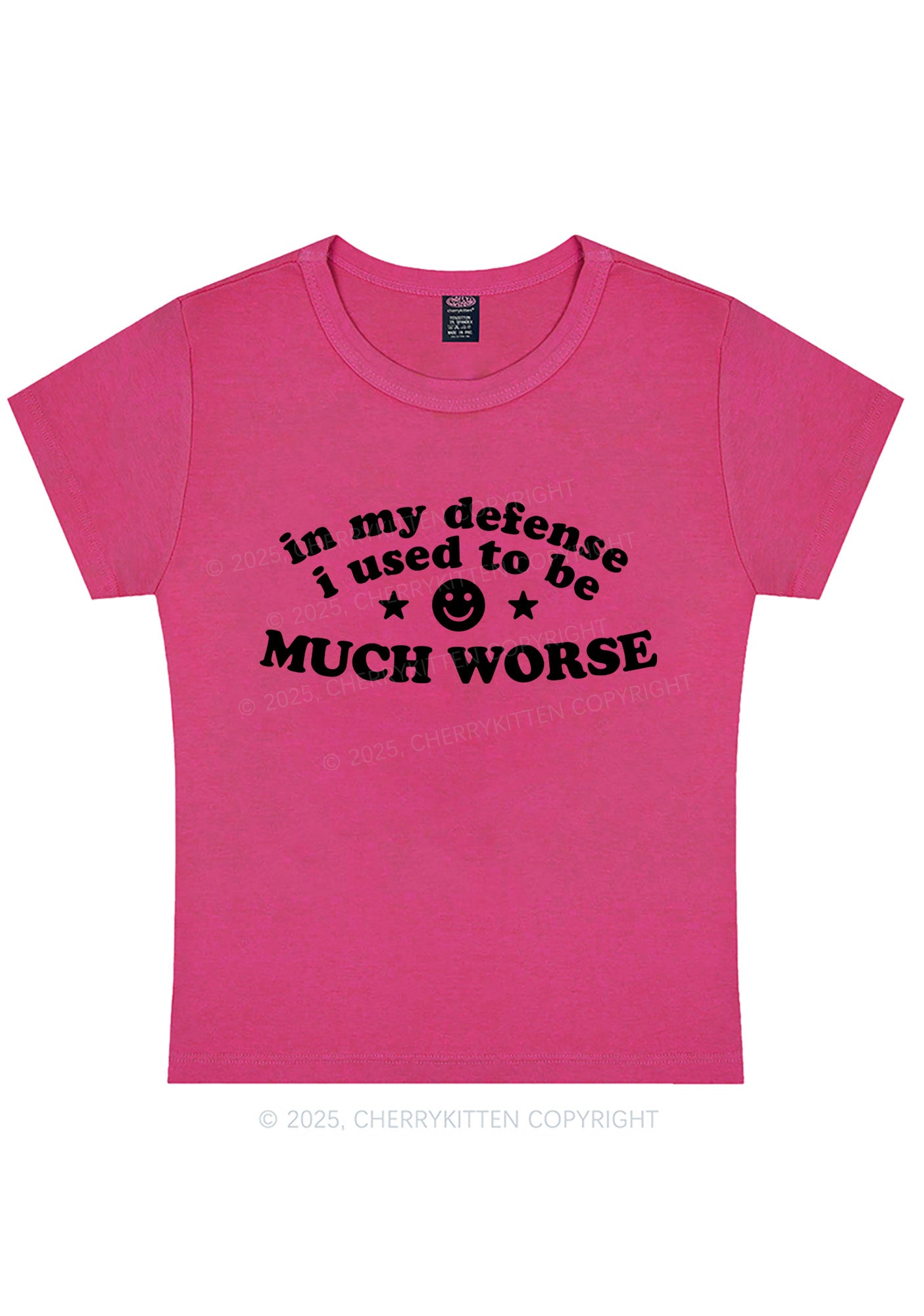 Much Worse Y2K Baby Tee Cherrykitten